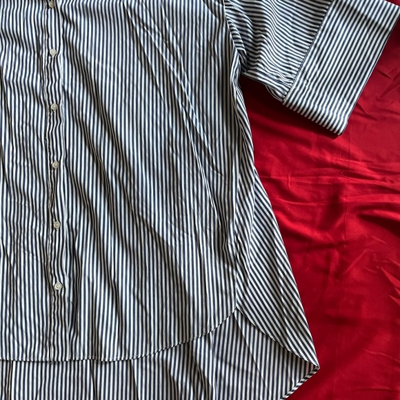 Zara Blue Striped Button-Down Oversized Shirt - Picture 5 of 5
